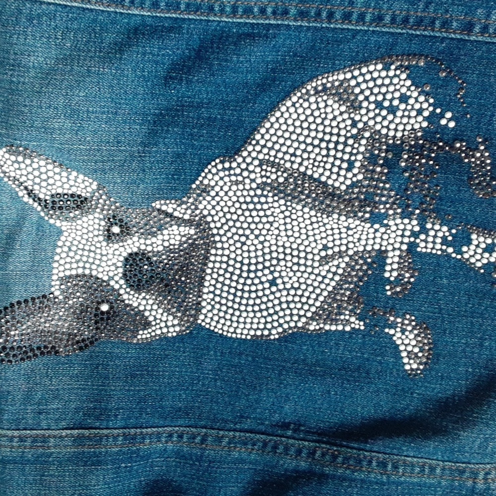 Jean Jacket with French Bulldog Sequins